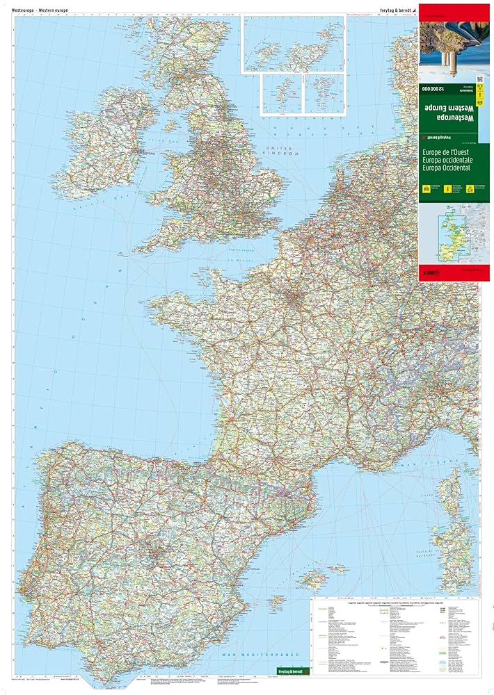 Western Europe, road map 1:2,000,000: Freytag & Berndt